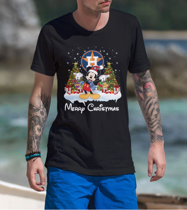 Mickey Merry Christmas Houston Astros T-Shirt