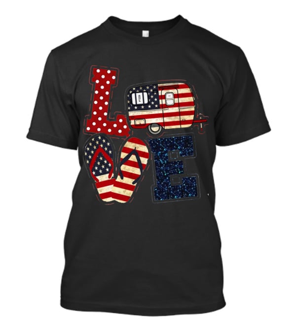 Love Bigfoot Camping USA Camper T-Shirt