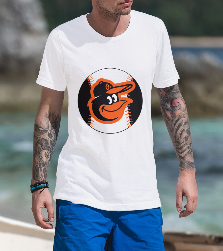 Orioles Baseball Logo Hot Dog Race Fun T-Shirt