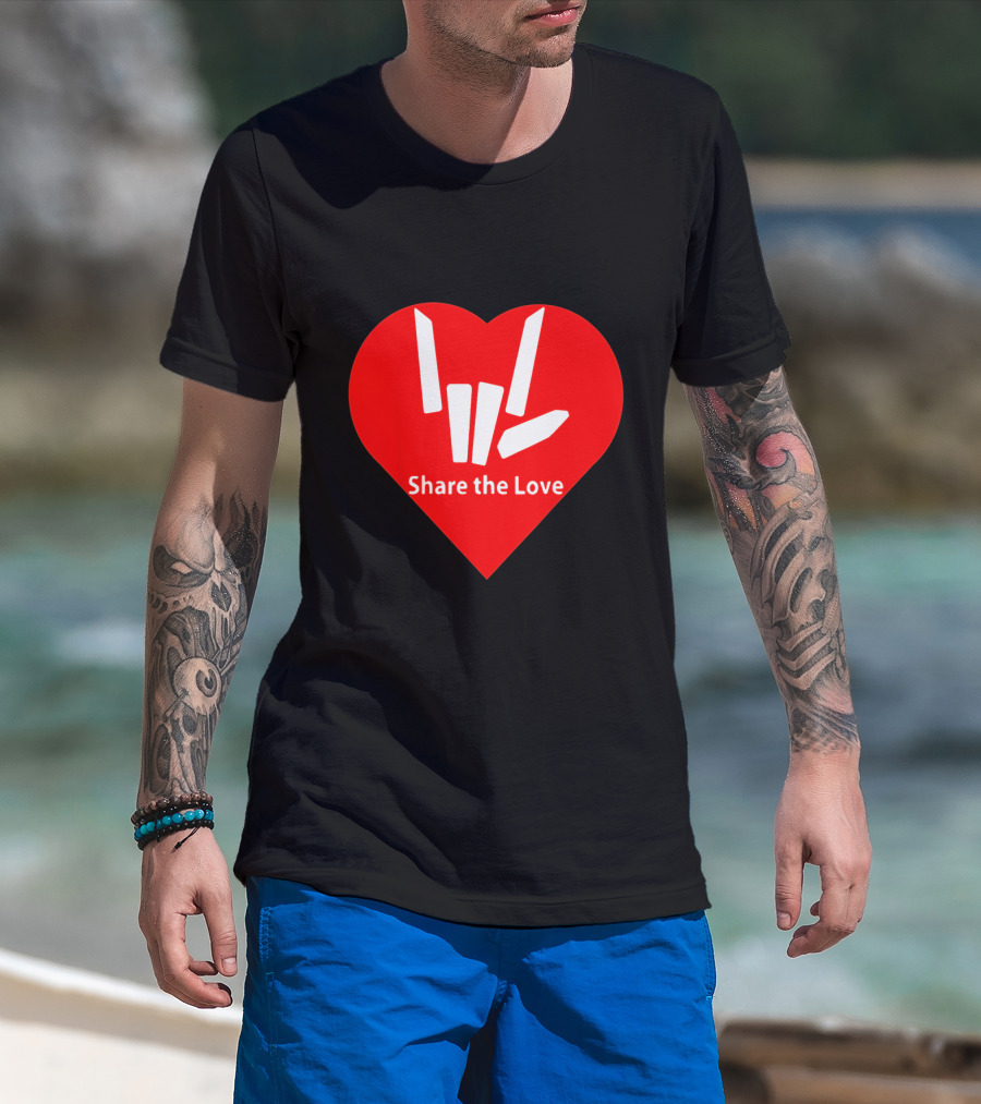 Share The Love Heart Symbol With Hand Gesture T-Shirt