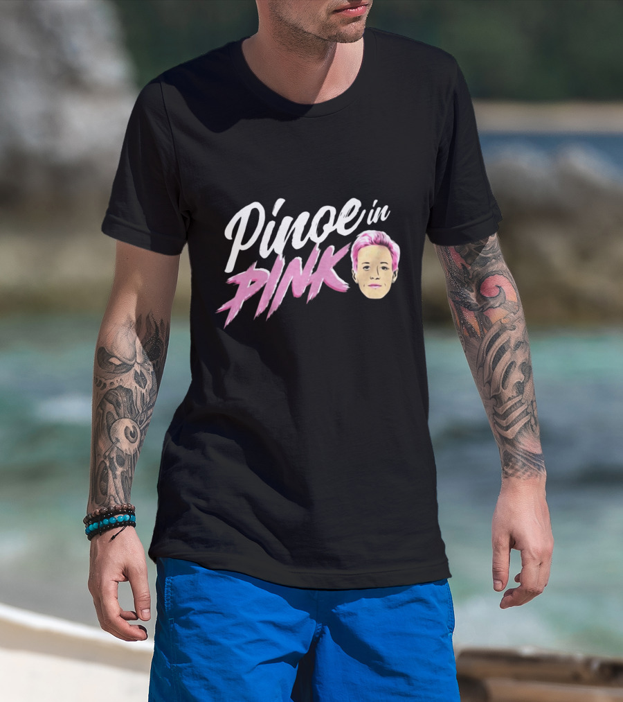 Pinoe In Pink Megan Rapinoe Iconic Portrait With Pink Hair T-Shirt