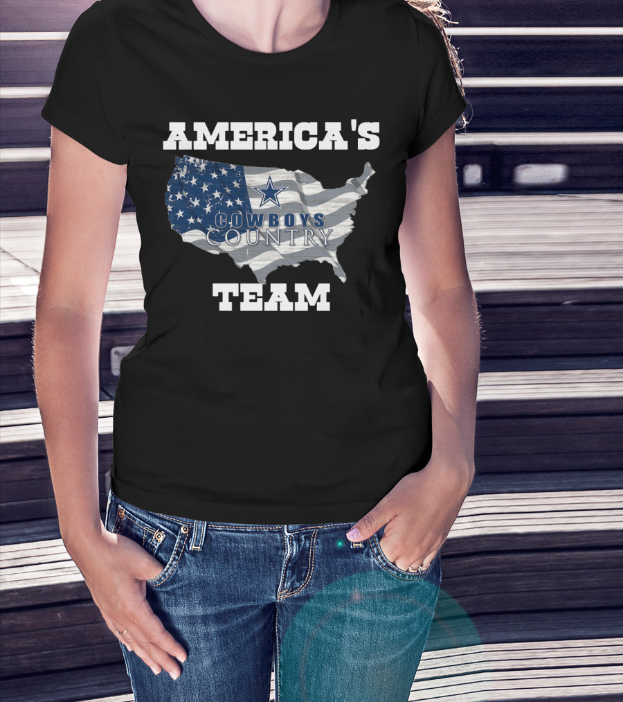 America's Cowboys Country Team USA Flag Map Star T-Shirt