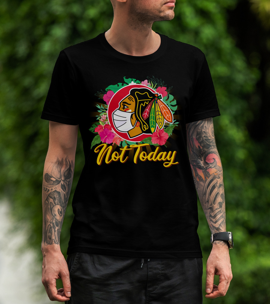 Not Today Masked Indigenous Floral Hockey T-Shirt
