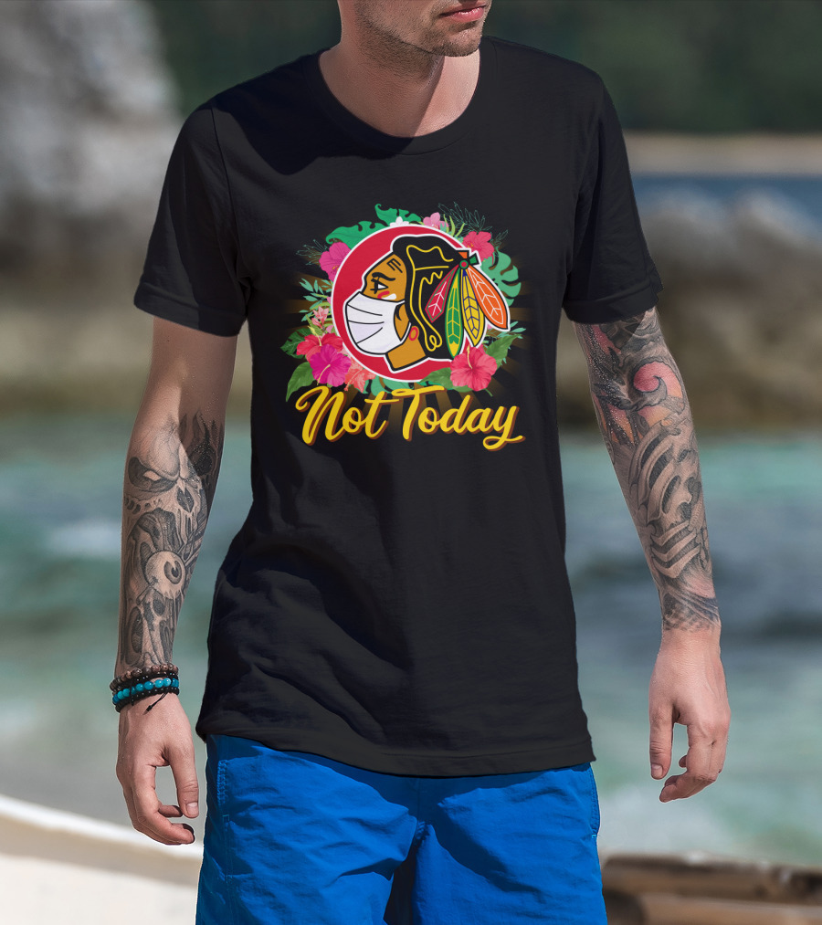 Not Today Masked Indigenous Floral Hockey T-Shirt