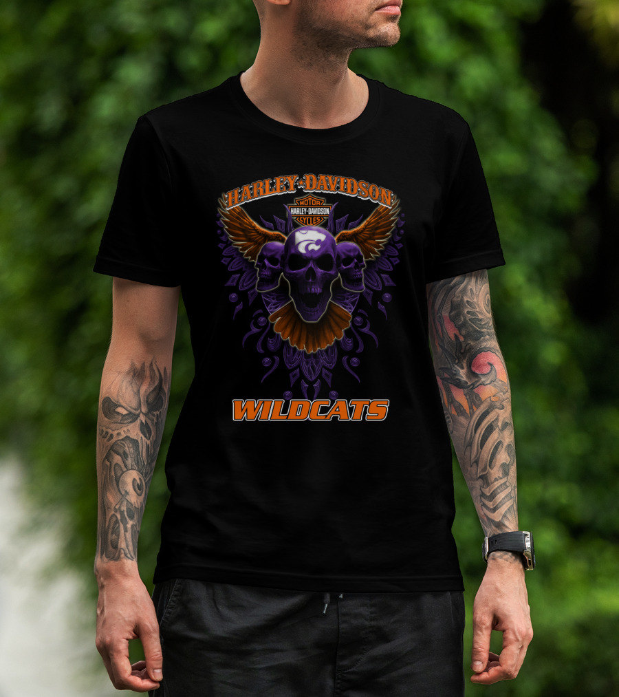 Harley Davidson Motorcycles Wildcats Kansas State T-Shirt