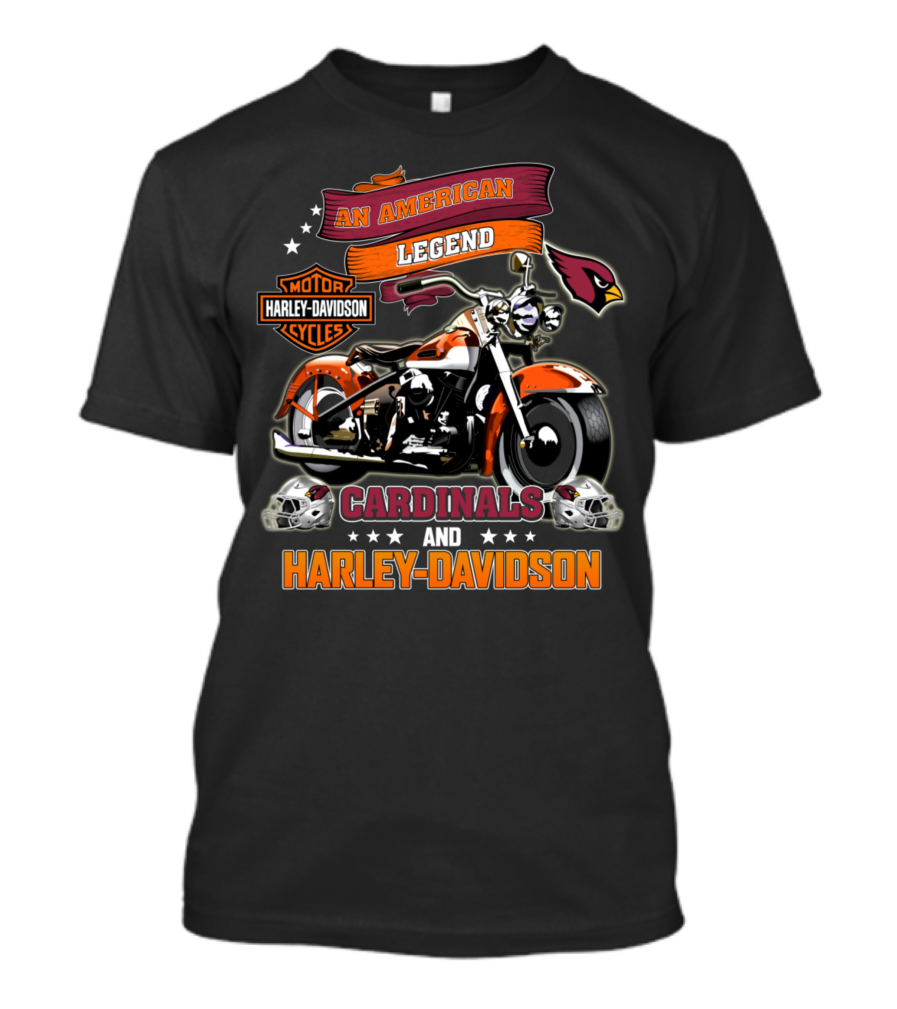 An American Legend Cardinals And Harley Davidson Motor Cycles T-Shirt