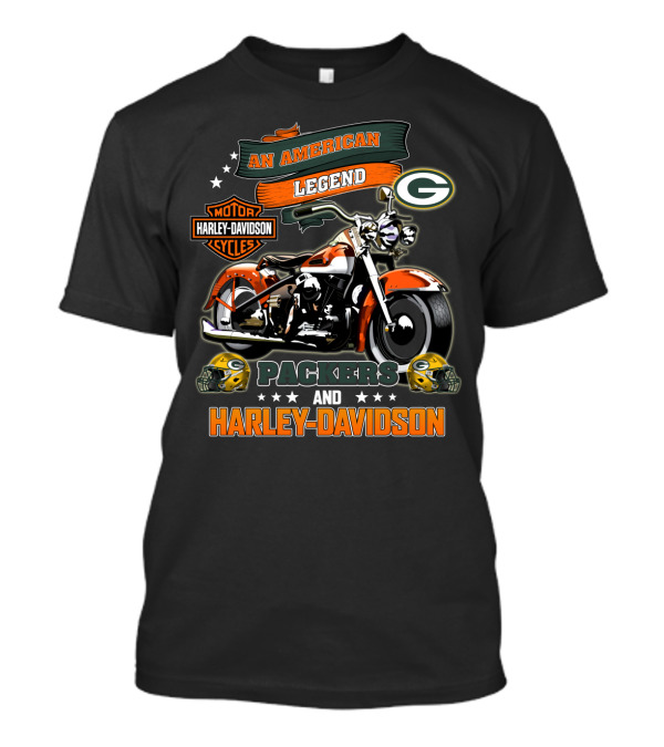 Green Bay Packers Harley Davidson An American Legend Packers And Harley Davidson T-Shirt