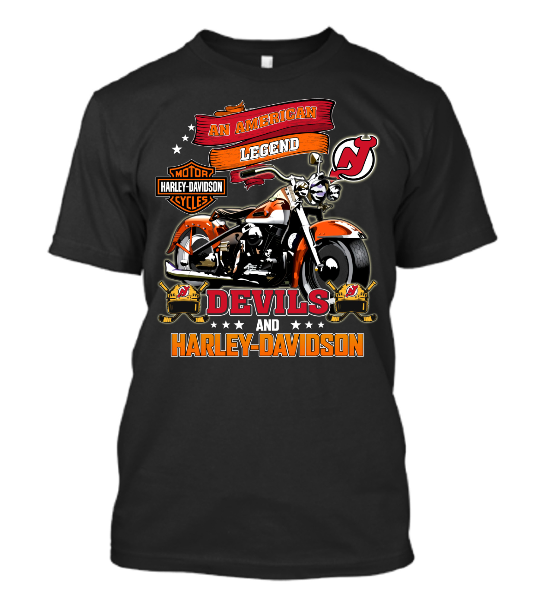 An American Legend Devils And Harley Davidson T-Shirt