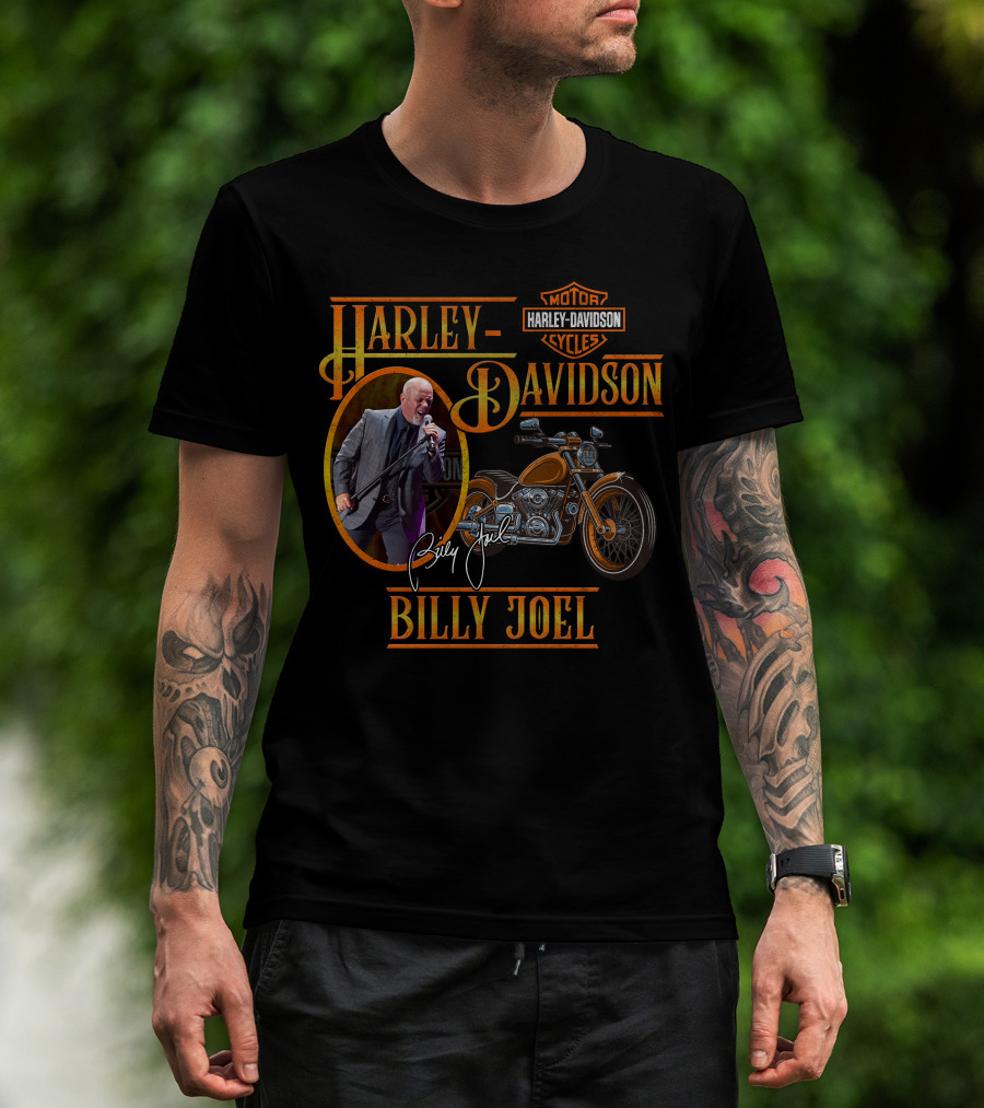 Harley Davidson Motorcycles Billy Joel Signature T-Shirt