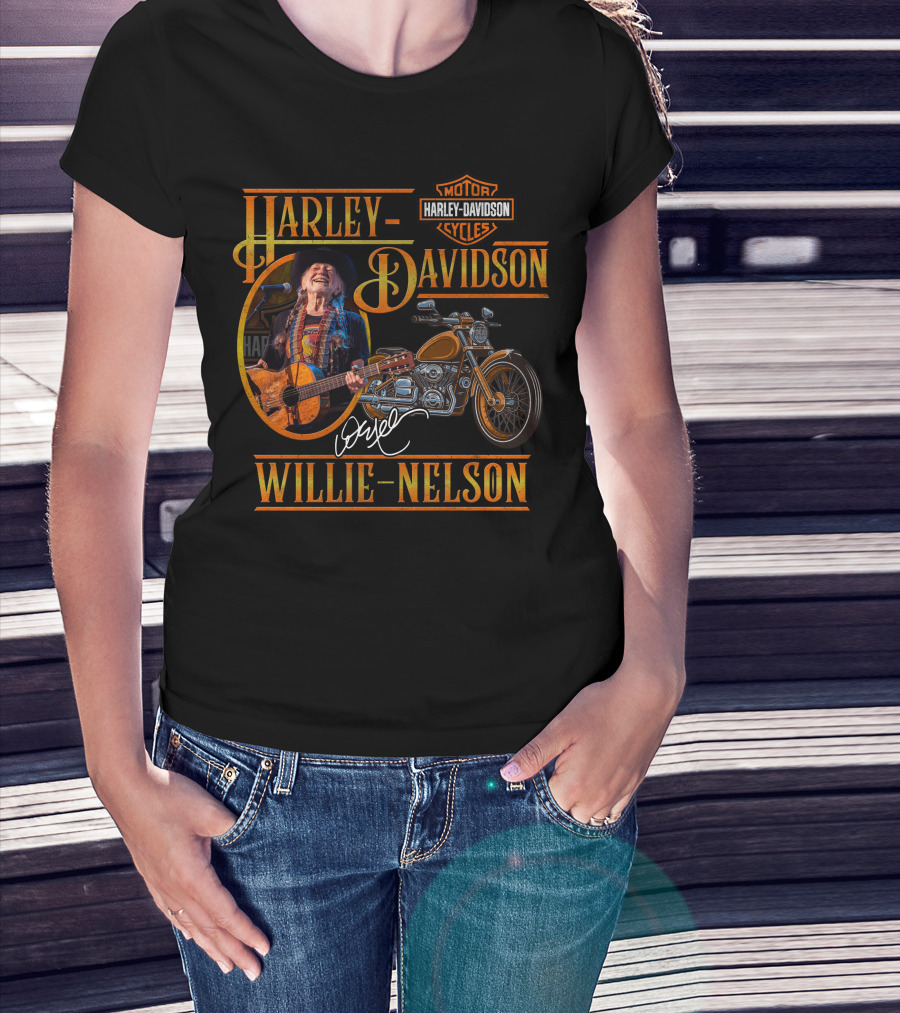 Harley Davidson Willie Nelson Motor Cycles T-Shirt