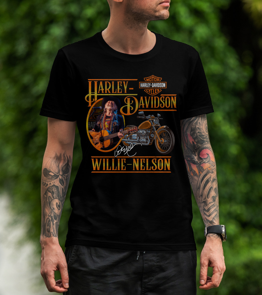 Harley Davidson Willie Nelson Motor Cycles T-Shirt
