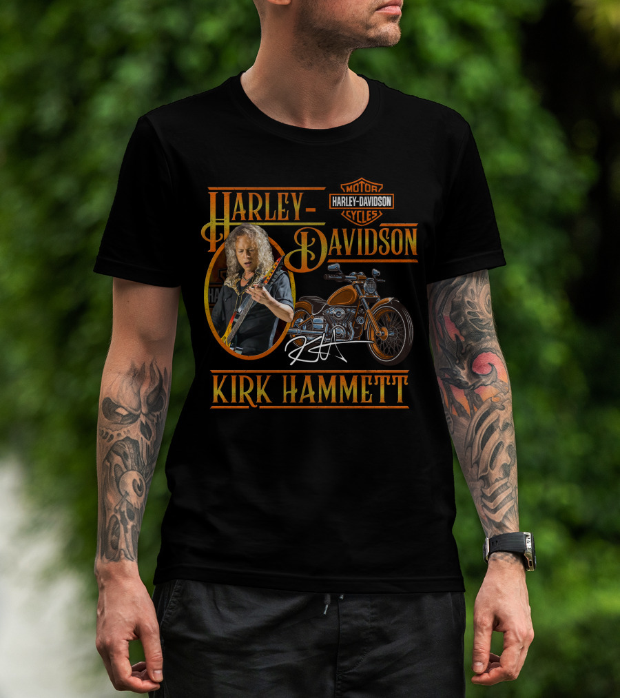 Harley Davidson Kirk Hammett Motorcycles Classic Signature Edition T-Shirt
