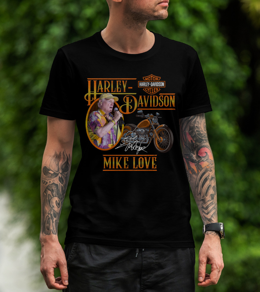 Harley Davidson Motor Cycles Mike Love Signature T-Shirt