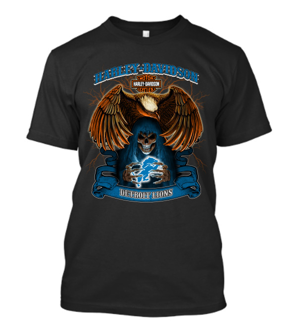 Harley Davidson Motor Cycles Detroit Lions Nfl Hl T-Shirt