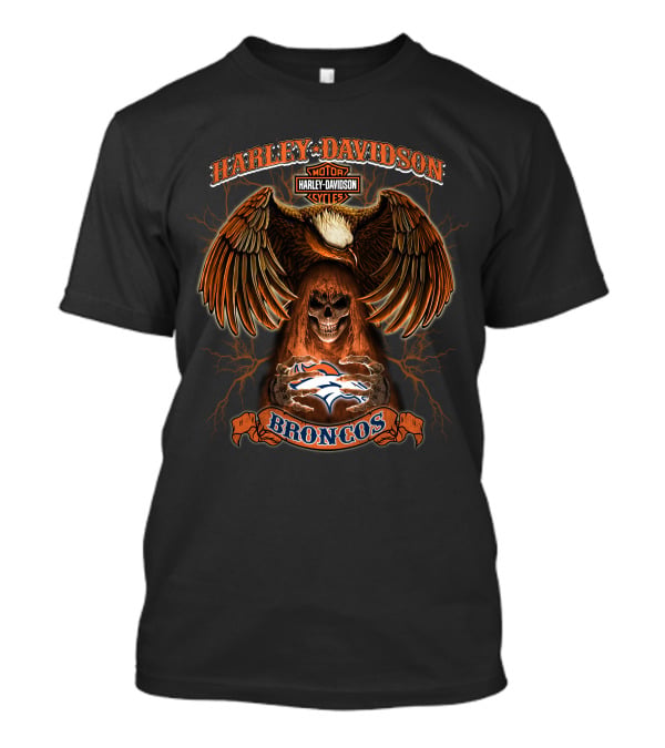 Harley Davidson Motor Cycles Broncos Denver Broncos Nfl T-Shirt
