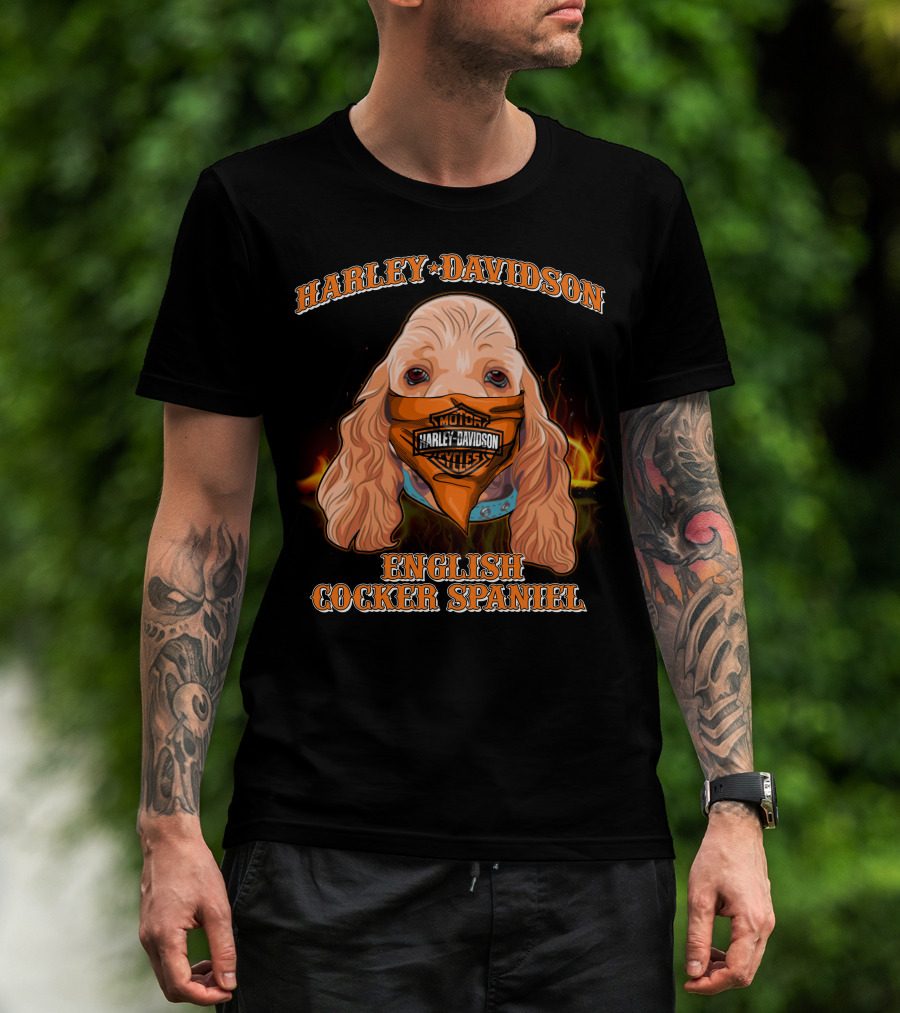 Harley Davidson English Cocker Spaniel Motorcycles T-Shirt