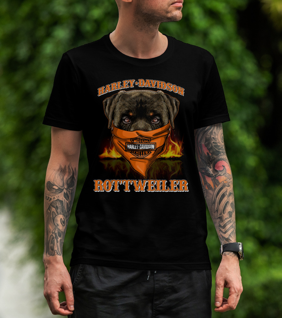 Harley Davidson Motor Cycles Rottweiler T-Shirt