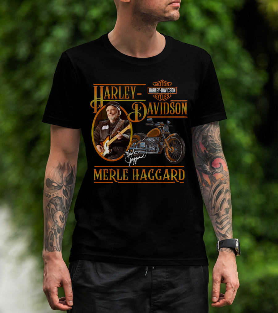 Harley Davidson Motor Cycles Merle Haggard T-Shirt
