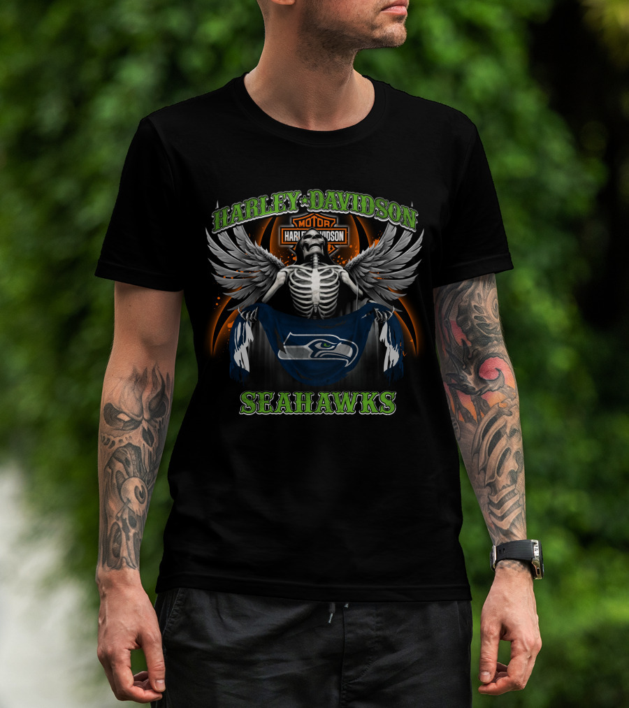 Harley Davidson Motor Seattle Seahawks T-Shirt