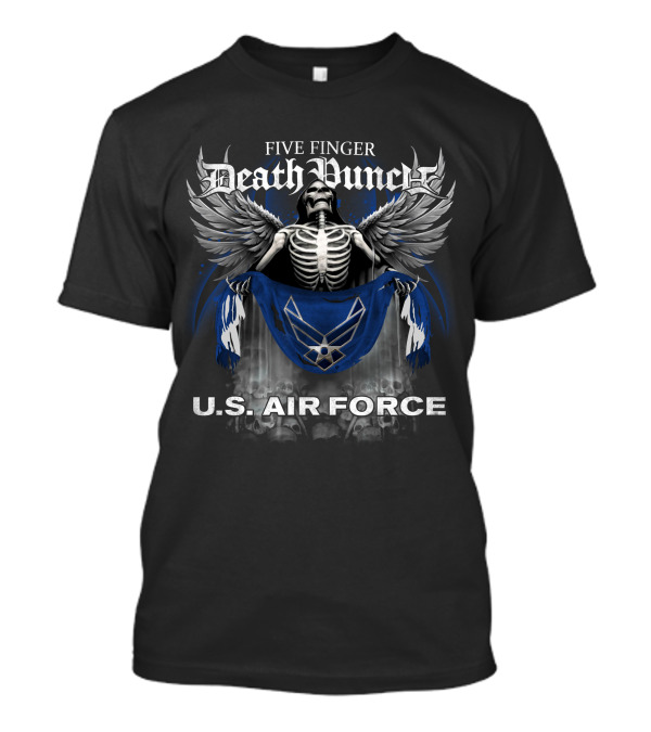 Five Finger Death Punch U.S. Air Force Skeleton With Wings And Flag T-Shirt
