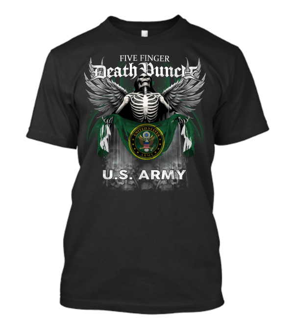 Five Finger Death Punch United States Army U.S. Army Skeleton And Wings Seal T-Shirt