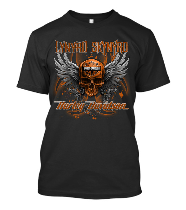 Lynyrd Skynyrd Harley Davidson Motorcycles Skull Wings T-Shirt