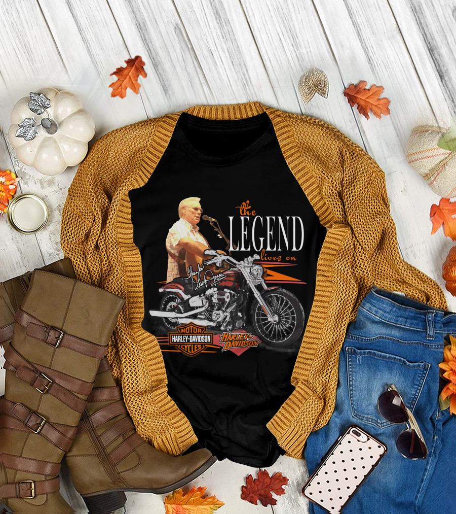 The Legend Lives On George Jones Harley Davidson Cycles T-Shirt