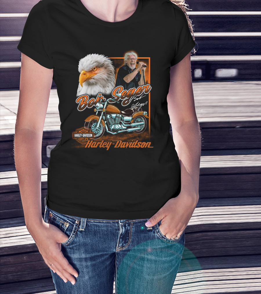 Bob Seger Harley Davidson Eagle And Motorcycle T-Shirt