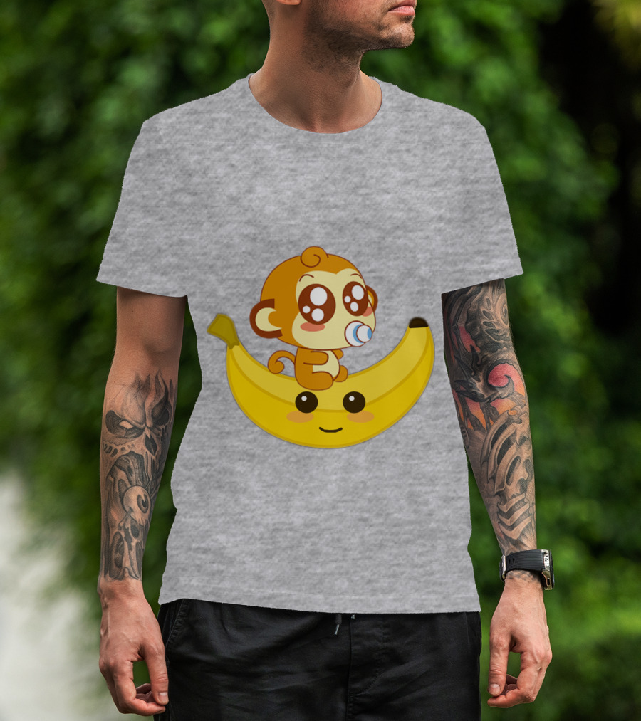 Monkey Baby Banana Kawaii T-Shirt
