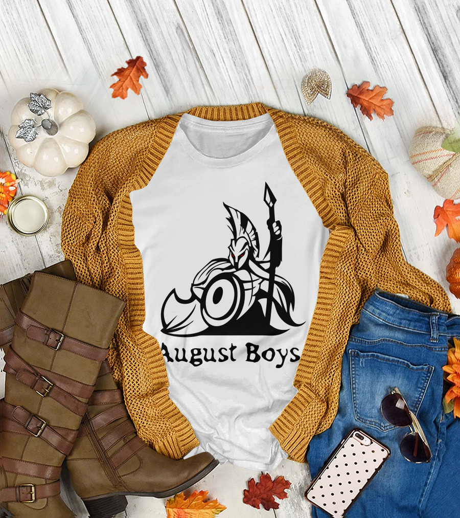 August Boys Warrior Spartan Shield Spear T-Shirt