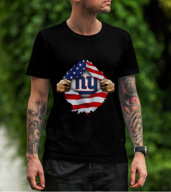 New York Giants USA Flag Football Fan Gear T-Shirt