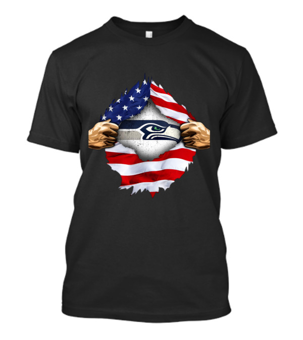 Seattle Seahawks American Flag Pride T-Shirt