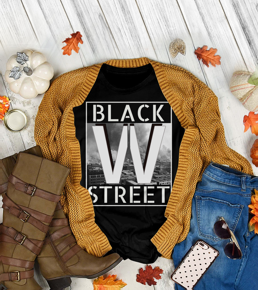 Black Wall Street W Tulsa Historic Imagery Urban Scene T-Shirt
