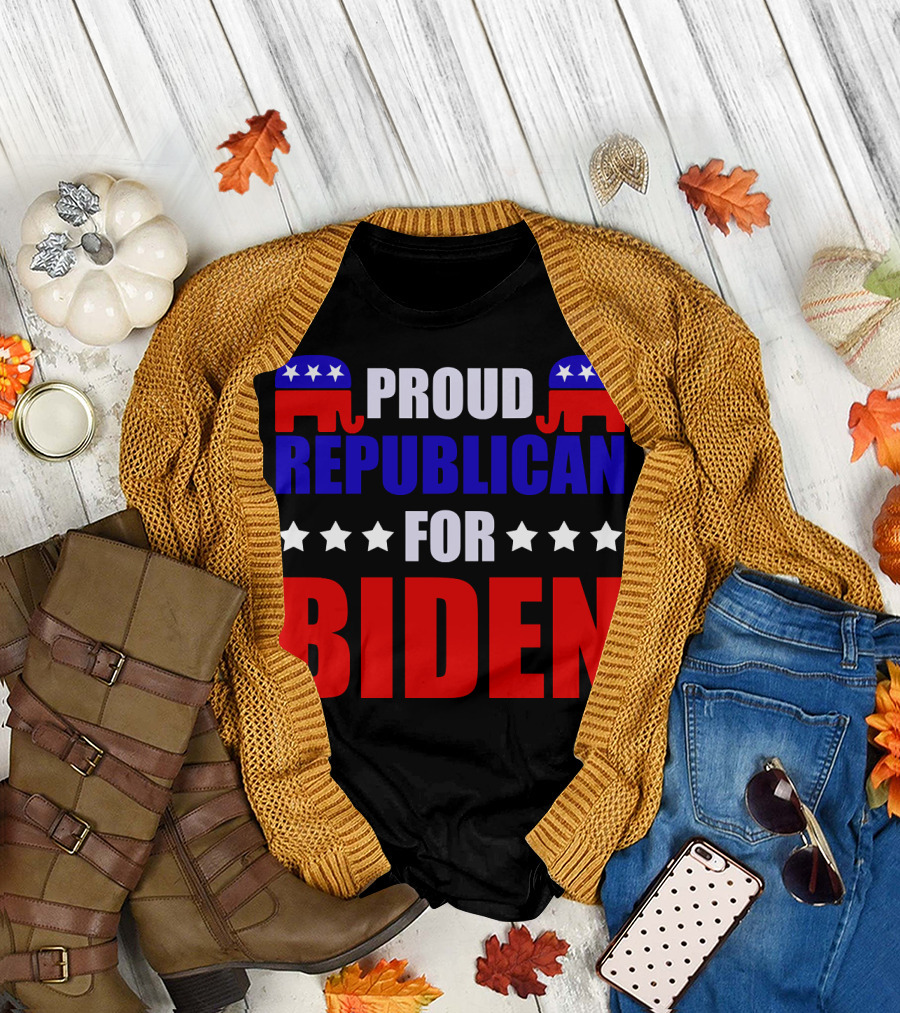 Proud Republican for Biden GOP Elephant and Stars T-Shirt