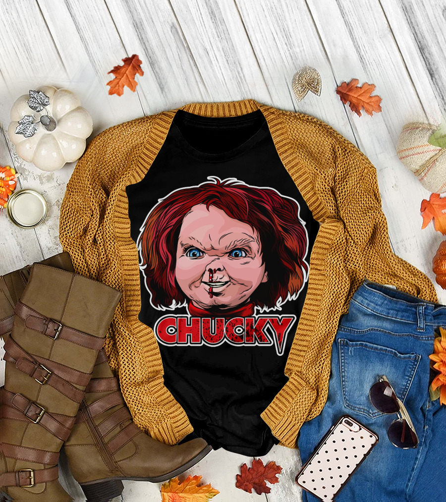 Classic Chucky Horror Doll Face T-Shirt
