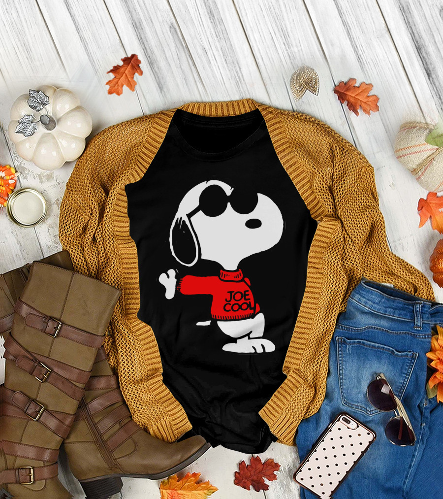 Joe Cool Snoopy in Red Sweater with Sunglasses 108 T-Shirt