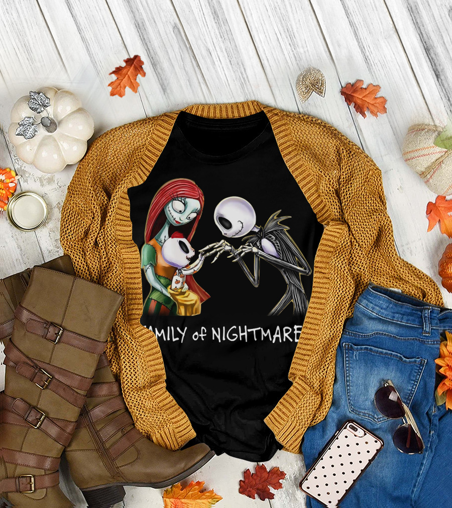 Family of Nightmares Halloween Characters T-Shirt