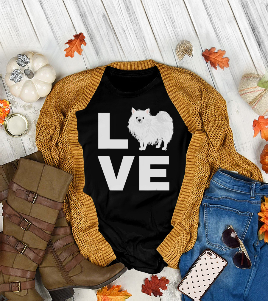 Love My Pomeranian Dog Puppy Pet Lover 120 T-Shirt