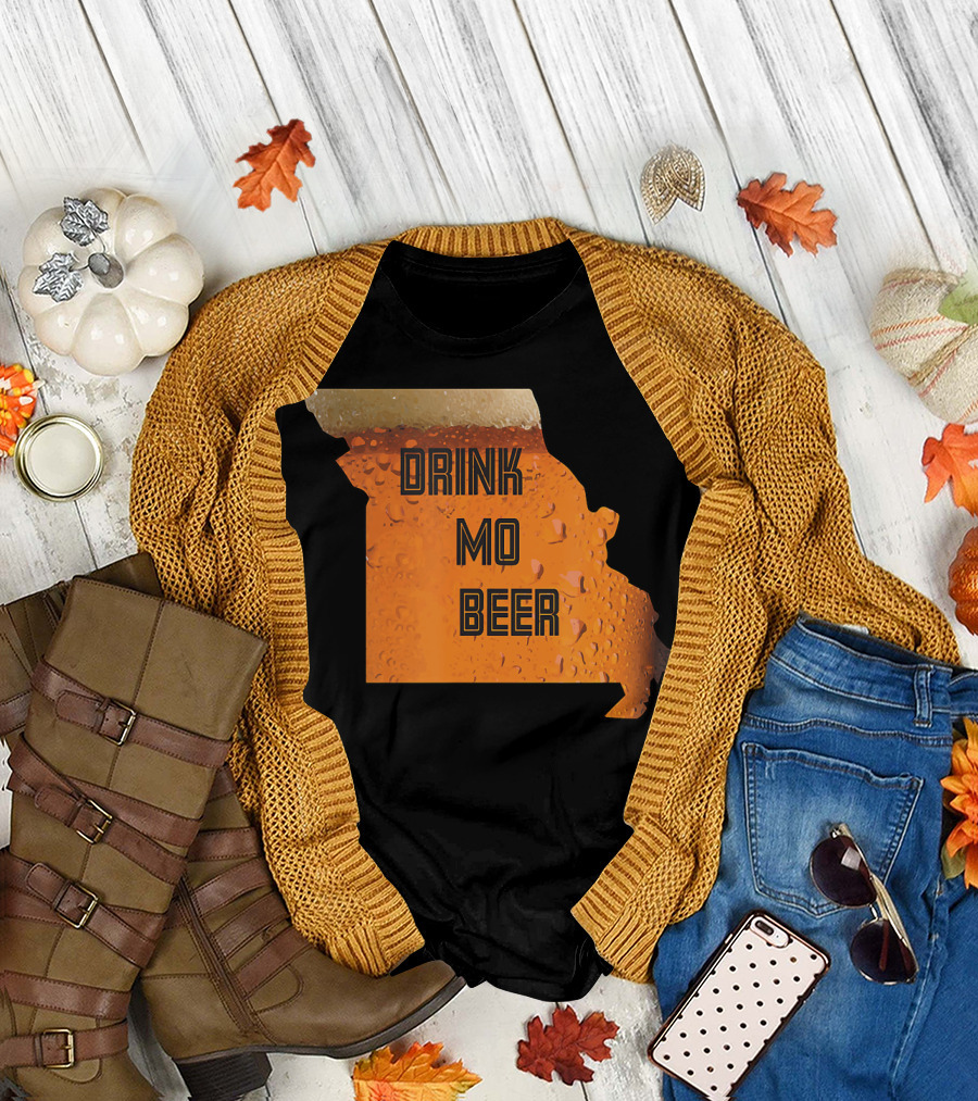 Missouri Drink MO Beer Map with Foam and Bubbles T-Shirt
