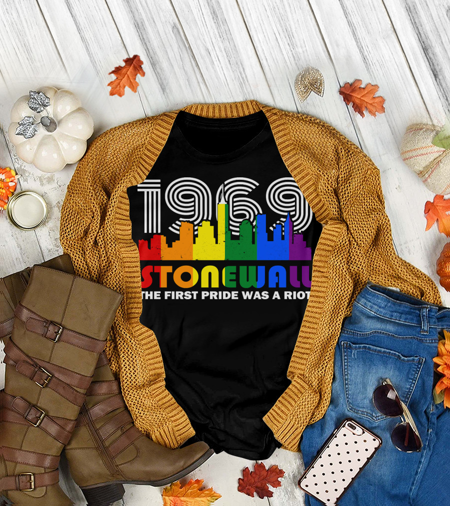 1969 Stonewall Rainbow Skyline The First Pride Was A Riot T-Shirt