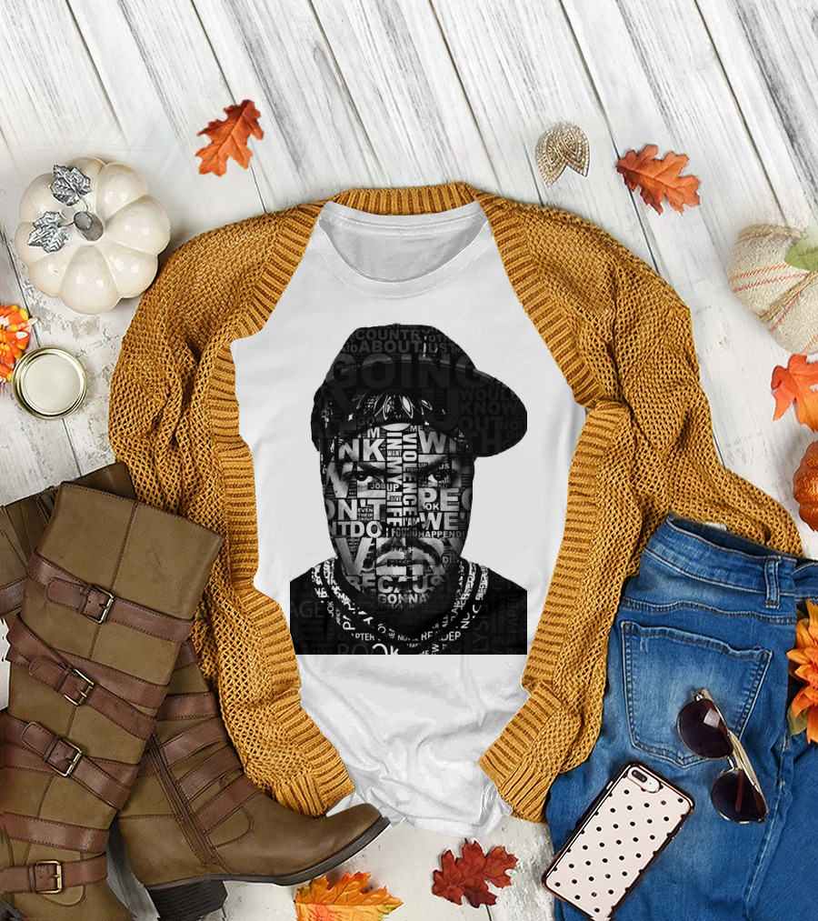 Ice Cube Typography Collage Face T-Shirt