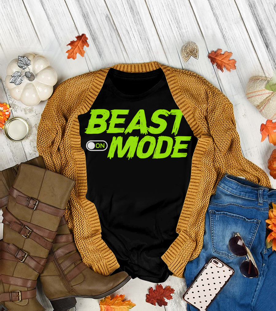 BEAST MODE ON Workout Style Ripped Yoga Locker Healthy T-Shirt