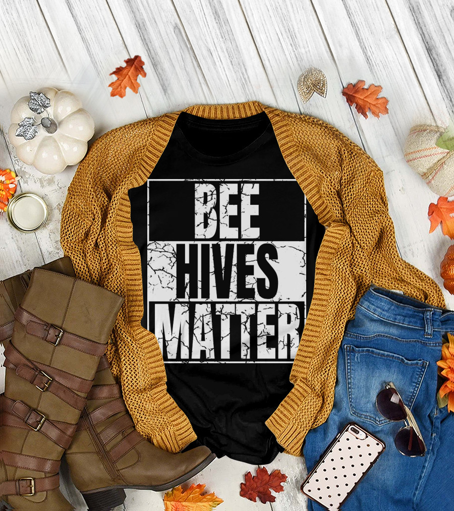 Bee Hives Matter Funny Apiary Beekeeping Select Buzz Harlem Art Collage T-Shirt