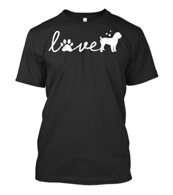 Schnoodle Dog Love With Paw And Hearts T-Shirt