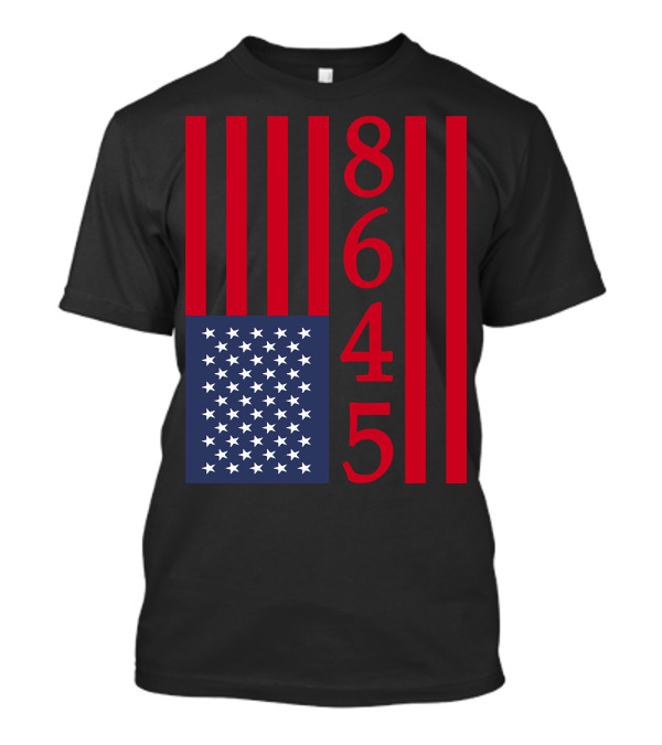 8645 American Flag Vertical Stripes Red White And Blue T-Shirt