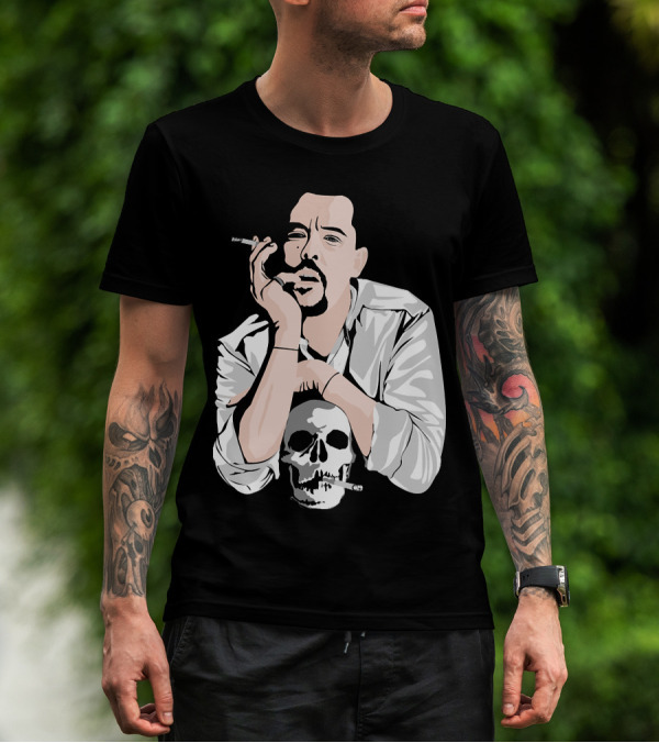 Alexander McQueen Black And White Skull Portrait By Mrs Green T-Shirt