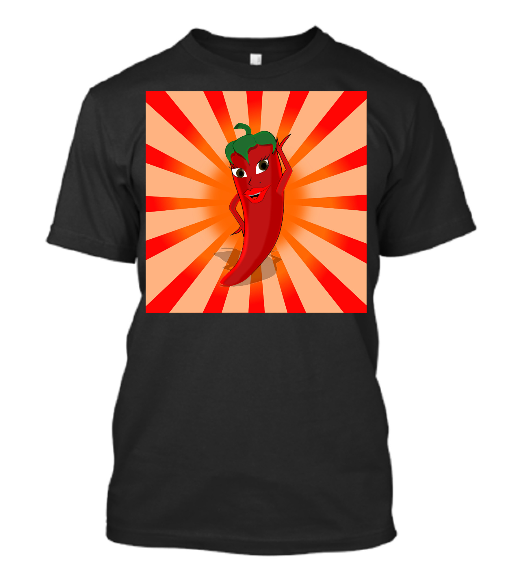 Cute Pepper Superstar With Red And Green Radiance T-Shirt