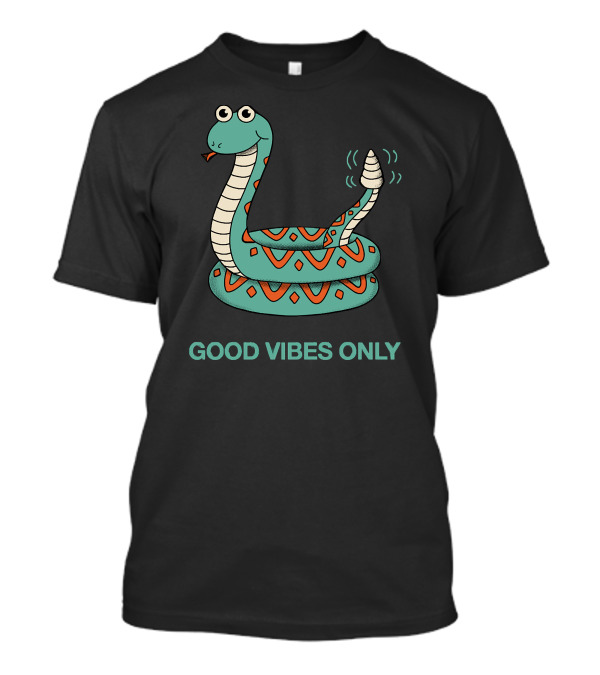 Good Vibes Only Cute Cartoon Snake T-Shirt