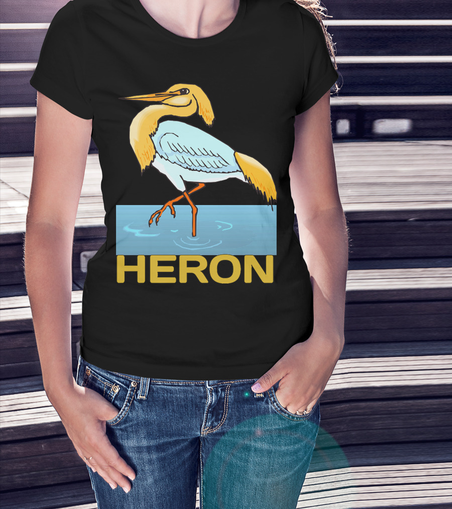 HERON BIRD STANDING IN WATER T-Shirt