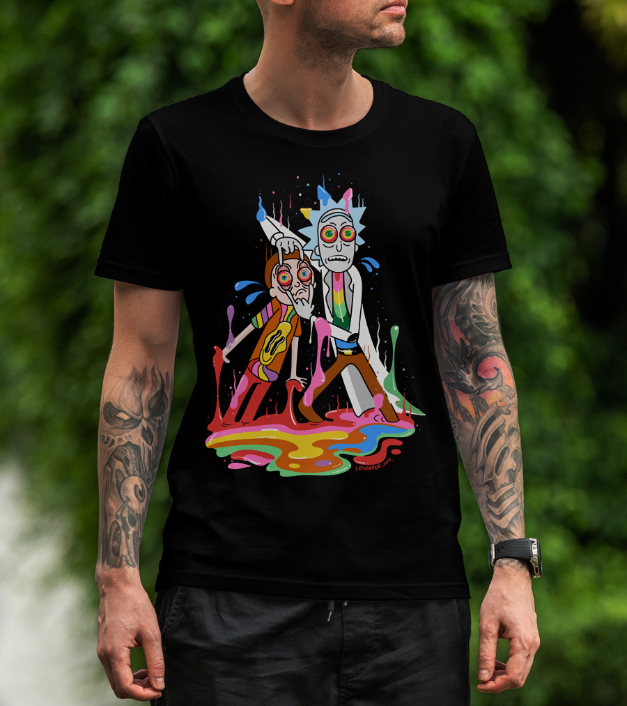 Rick And Morty Trippy Colorful Surreal Adventure T-Shirt